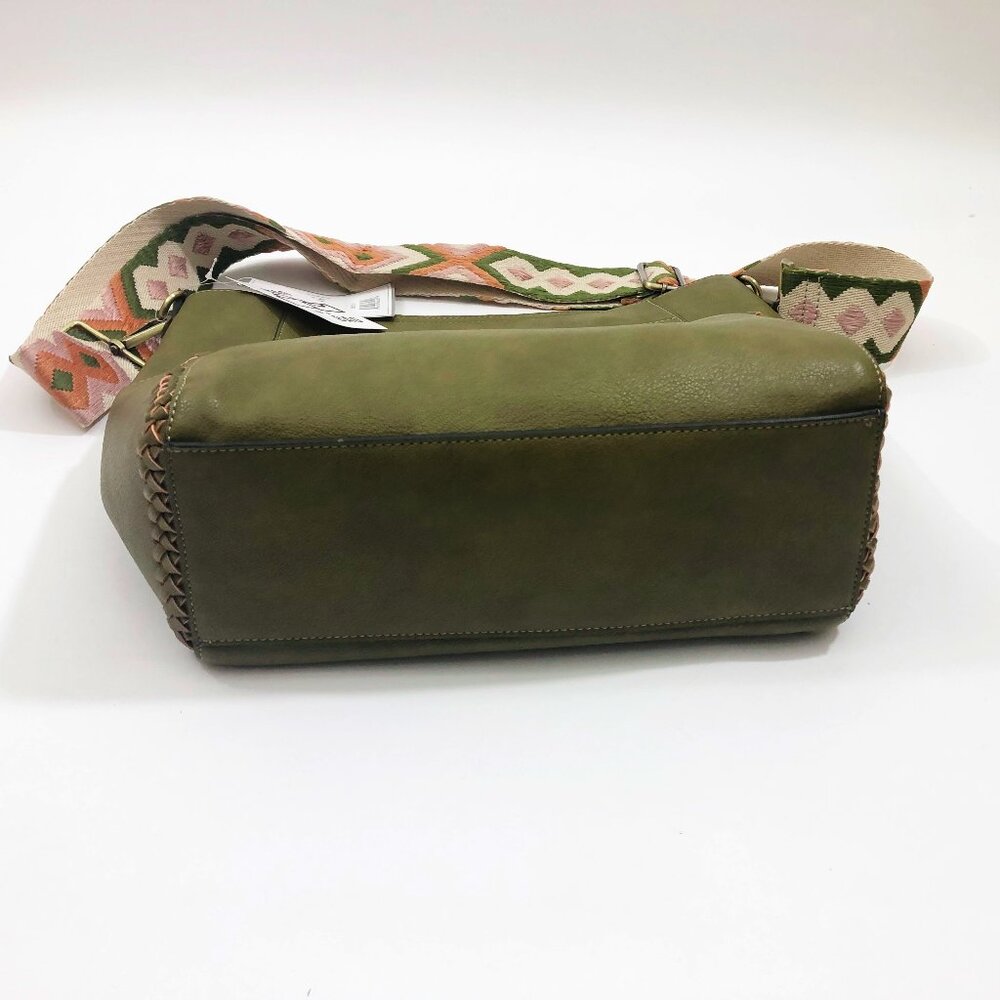 Jen & Co Bag in a Bag Penny Olive Green Vegan Leather Bucket Bag & Shoulder Bag - Picture 2 of 8